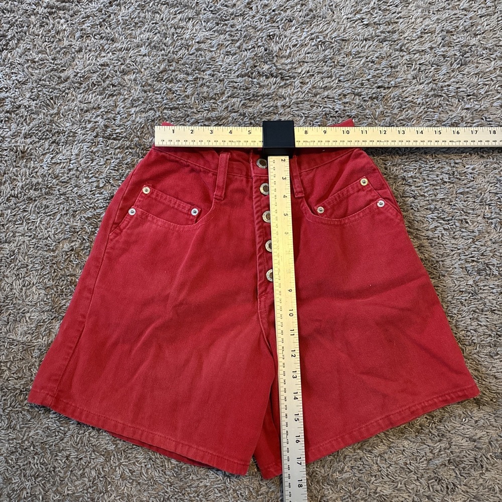 Vintage Steel Jeans 80s‎ 90s Y2K High Rise Red Shorts sz 3 USA High Rise EUC - Picture 5 of 5